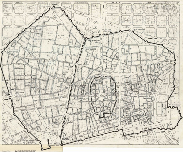 Karte der Altstadt von Barcelona